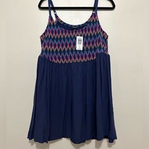 Torrid Weaved Cami Tunic- NWT- Blue w/Multi colored - Size 1